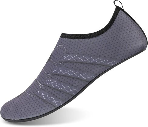 Mens Womens Water Shoes Quick Dry Barefoot Shoes Non-Slip Aqua Socks for Beach Swim Grey Pattern-B in Saudi Arabia