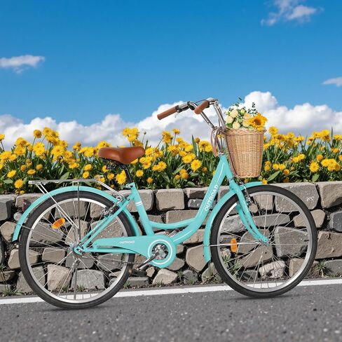 24/26 Inch Beach Cruiser Bike for Adult - High-Carbon Steel Frame Comfortable City Bike with Rear Rack or Basket in Saudi Arabia