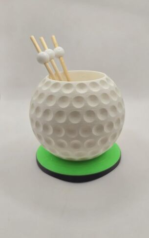 Golf Ball Toothpick Holder, Perfect for dad, the bar or scramble decorations. in Kuwait