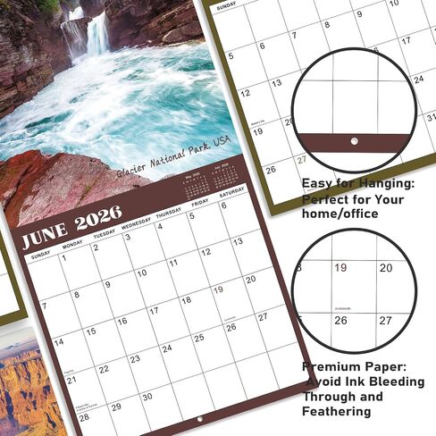 Calendar 2025 - JAN 2025 - DEC 2025, Wall Calendar, 12 Monthly Calendar 2025, 12" x 24" (Open), Wall Calendar 2025 with Unruled Blocks(1.5" x 1.4") + Thick Glossy Paper in Saudi Arabia