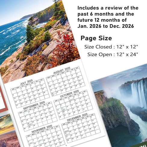 Calendar 2025 - JAN 2025 - DEC 2025, Wall Calendar, 12 Monthly Calendar 2025, 12" x 24" (Open), Wall Calendar 2025 with Unruled Blocks(1.5" x 1.4") + Thick Glossy Paper in Saudi Arabia