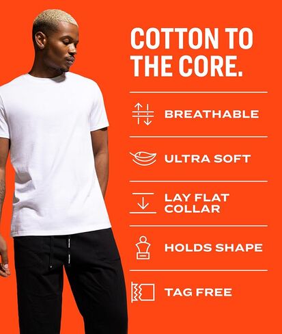 Pair of Thieves RFE Flattering Crew Neck Undershirt – 3 Pack White, Medium – Soft, Breathable 100% Cotton Crew Neck Tees for All-Day Comfort in Saudi Arabia