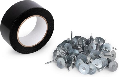 مجموعة تركيب الفينيل المحملة بكميات كبيرة - 100 مسمار بغطاء عريض مع شريط درز رول واحد لتركيب الفينيل المحمل بكميات كبيرة in Kuwait