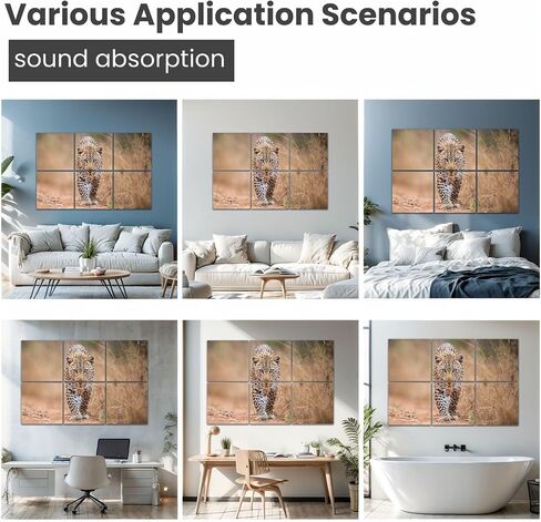 Art Acoustic Panels Leopard walking towards camera Kruger 6 Pack Decorative Sound Absorbing Wall Panels 72x48" Noise Canceling Soundproof Padding Room Decor for Office in Saudi Arabia