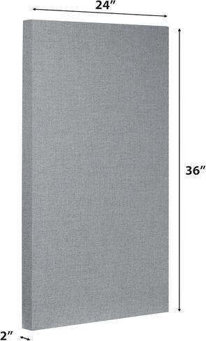 لوحة صوتية ممتصة للصوت من ATS Acoustics مع قماش سونا، NRC 1.0، مقاومة للحريق، 24 بوصة × 36 بوصة × 2 بوصة (بلاتينية) in Kuwait