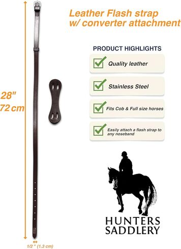 Flash Noseband Strap Attachment with Converter for English Leather Horse Bridle in Saudi Arabia