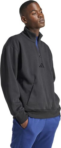 سويت شيرت رجالي من adidas All SZN Fleece بربع سحاب وفتحة رقبة دائرية، أسود in Saudi Arabia