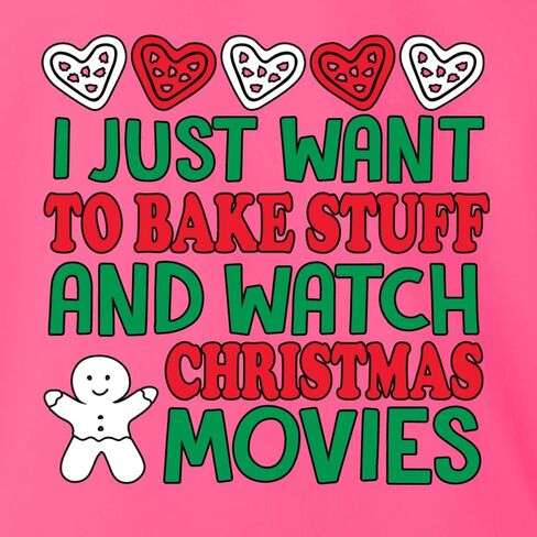سويت شيرت Wild Bobby I Just Want to Bake Stuff and Watch Christmas Movies للجنسين برقبة دائرية in Saudi Arabia