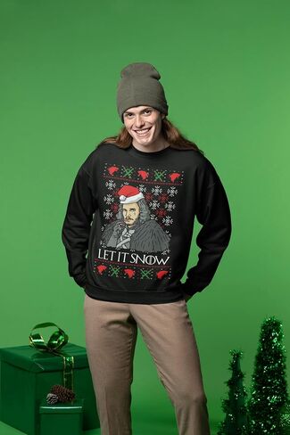 Wild Bobby Let It Snow Jon Snow Full Color GoT Ugly Christmas Sweater Unisex Crewneck Sweatshirt in Saudi Arabia