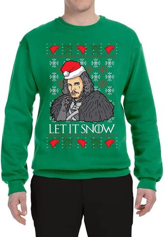 Wild Bobby Let It Snow Jon Snow Full Color GoT Ugly Christmas Sweater Unisex Crewneck Sweatshirt in Saudi Arabia