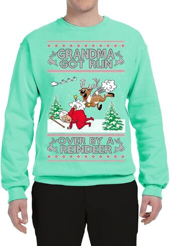 Wild Bobby Grandma Got Run Over by a Reindeer Funny Song Movie Classic Movie Ugly Christmas Sweater Crewneck Sweatshirt in Saudi Arabia