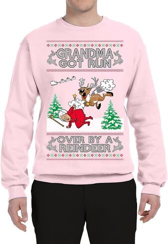 Wild Bobby Grandma Got Run Over by a Reindeer Funny Song Movie Classic Movie Ugly Christmas Sweater Crewneck Sweatshirt in Saudi Arabia