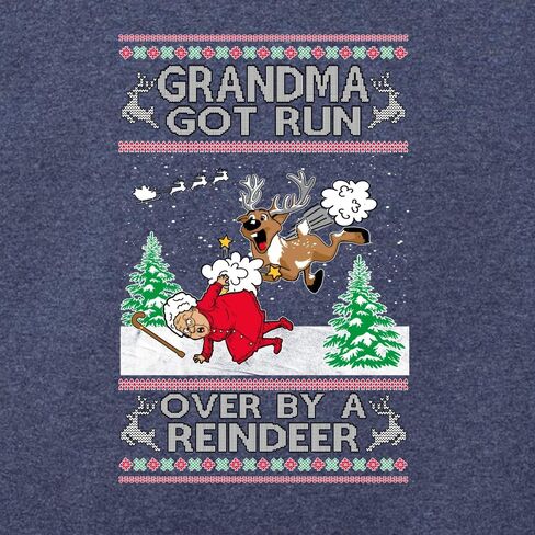Wild Bobby Grandma Got Run Over by a Reindeer Funny Song Movie Classic Movie Ugly Christmas Sweater Crewneck Sweatshirt in Saudi Arabia