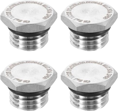 HARFINGTON 304 Stainless Steel Pipe Plug Fitting G1/4 Male Thread Outer Hex Head Cap Hexagonal Head Bung Plugs Fittings with Seal Ring for Air Water Oil Gas Tube in Saudi Arabia