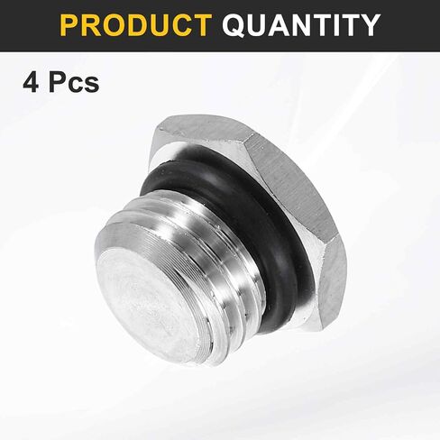 HARFINGTON 304 Stainless Steel Pipe Plug Fitting G1/4 Male Thread Outer Hex Head Cap Hexagonal Head Bung Plugs Fittings with Seal Ring for Air Water Oil Gas Tube in Saudi Arabia