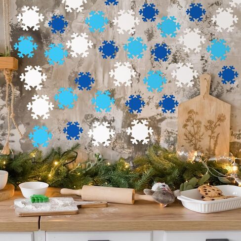 Domensi 720 Pcs Snowflake Paper Cutouts 3In 4In 5In Winter Snowflakes Shapes Die Cuts Snowflakes Bulletin Board Decoration for Party Office Home DIY Craft Supplies(Fresh Color) in Saudi Arabia
