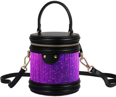 Light up purse Fiber Optic Glowing LED Bag Color Changing LED Skull Crossbody Bag for Parties, Festivals & Night Out in Saudi Arabia