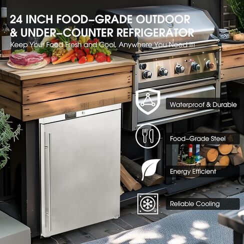 Freezer HCK ، ثلاجة Undercounter مع جسم من الفولاذ المقاوم للصدأ ، والتحكم في درجة الحرارة الإلكترونية ، والباب القابل للقفل ، و 3 سلال متحركة ، وتصميم مدمج للاستخدام المنزلي والتجاري ، -11.2 درجة فهرنهايت إلى 3.2 ℉ ، 4.1 cu.ft. in Kuwait