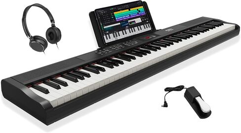 Strich 88 Key Digital Piano Full Size Keyboard مع حامل ، مفاتيح حساسة شبه مرجحة ، بيانو كهربائي محمول للمبتدئين ، حزمة مع دواسة الاستدامة ، سماعات الرأس ، راحة الموسيقى ، SEP-150S SEP-150S in Saudi Arabia