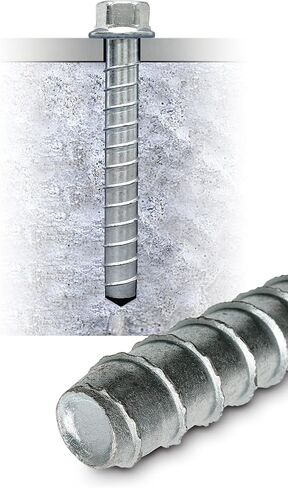 Simpson Strong-Tie THDB62800H 5/8 Inch x 8 Inch, Hex Washer Head, Zinc Plated Titen HD Heavy-Duty Screw Anchor for Concrete, Easy Installation (Pack of 10) in Saudi Arabia