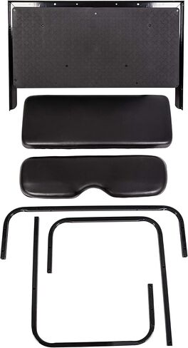 KUAFU Golf Cart Flip Back Seat Compatible with 1994.5-Up EZGO TXT with Handle Bar Roof Support Rear Seat Black (Delivered in 3 Packages) in Saudi Arabia
