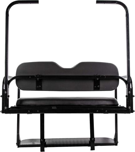KUAFU Golf Cart Flip Back Seat Compatible with 1994.5-Up EZGO TXT with Handle Bar Roof Support Rear Seat Black (Delivered in 3 Packages) in Saudi Arabia