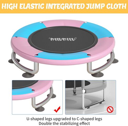 60" Indoor Outdoor Trampoline for Kids,MILUMILU Mini Baby Trampoline with Safety Enclosure Net, Basketball Hoop, Jumping Mat - Birthday Gifts for Children Boy Girl. in Saudi Arabia