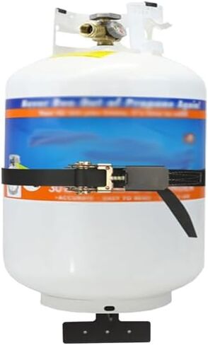 Propane Tank Holder ，Cylinder Wall Mounted Brackets, Ratchet Straps（6.6ft ）, Steel Gas Cylinder Holder, Heavy Duty Gas Cylinder Holder Wall-Mounted Bracket。 (white 2) in Kuwait