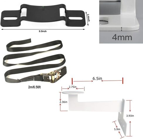 Propane Tank Holder ，Cylinder Wall Mounted Brackets, Ratchet Straps（6.6ft ）, Steel Gas Cylinder Holder, Heavy Duty Gas Cylinder Holder Wall-Mounted Bracket。 (white 2) in Kuwait