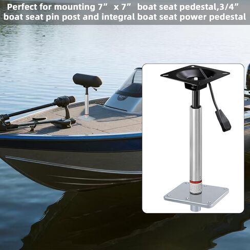 Adjustable Boat Seat Pedestal Base Mount Kit with Lock in 3/4" Boat Seat Pin Post&Marine Power Pedestal Mount Base for Marine Fishing Bass Chair,Post Adjustable Height 14 to 19 Inches/24 to 30 Inches in Kuwait