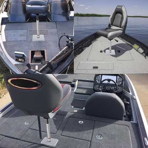 Adjustable Boat Seat Pedestal Base Mount Kit with Lock in 3/4" Boat Seat Pin Post&Marine Power Pedestal Mount Base for Marine Fishing Bass Chair,Post Adjustable Height 14 to 19 Inches/24 to 30 Inches in Kuwait