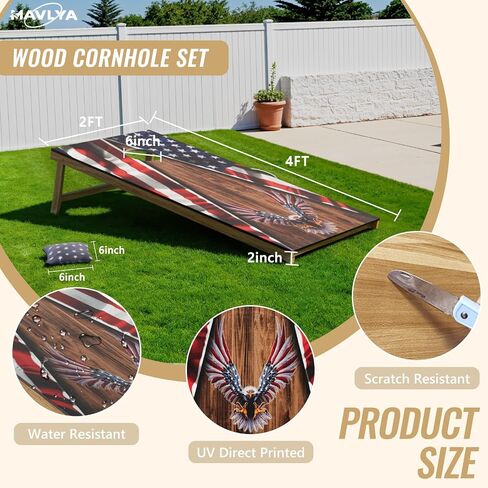 Cornhole Board Set,Corn Hole Games for Adults Outdoor,2X4FT Solid Wood Regulation Cornhole Boards with 8 Cornhole Beans Bags & Carry Case in Saudi Arabia