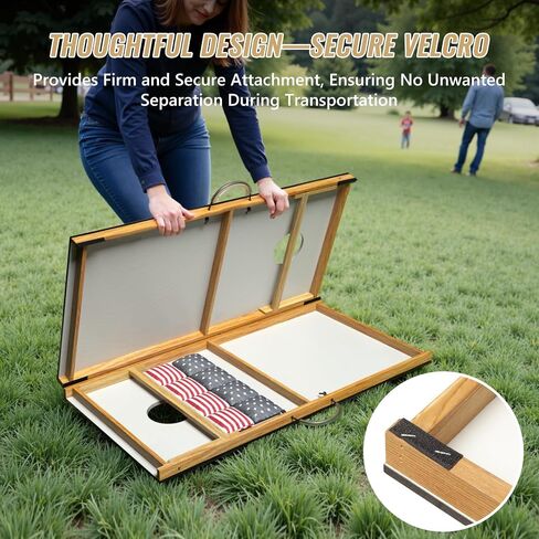 Cornhole Board Set,Corn Hole Games for Adults Outdoor,2X4FT Solid Wood Regulation Cornhole Boards with 8 Cornhole Beans Bags & Carry Case in Saudi Arabia