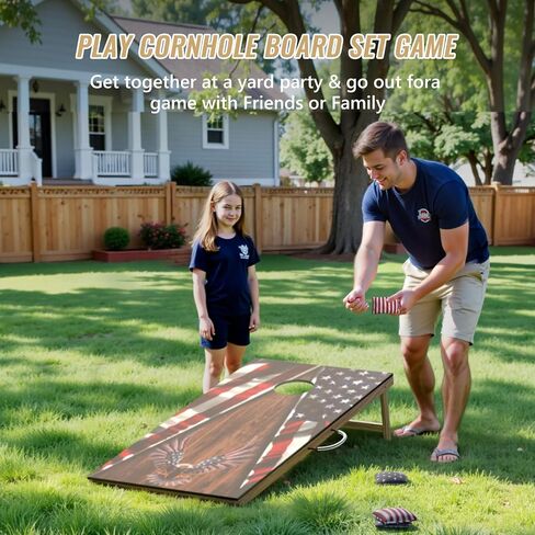 Cornhole Board Set,Corn Hole Games for Adults Outdoor,2X4FT Solid Wood Regulation Cornhole Boards with 8 Cornhole Beans Bags & Carry Case in Saudi Arabia