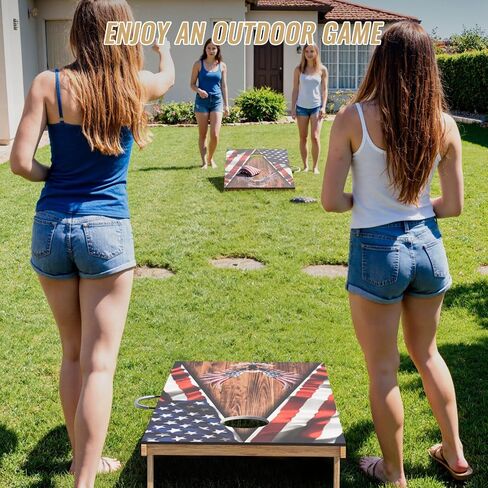 Cornhole Board Set,Corn Hole Games for Adults Outdoor,2X4FT Solid Wood Regulation Cornhole Boards with 8 Cornhole Beans Bags & Carry Case in Saudi Arabia