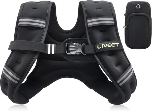 Weighted Vest, 5 10 15 20 25 30 lbs Weighted Vest for Women Men, Weight Vest with Reflective Strips Adjustable Buckle Straps for Walking Running Strength Training Cardio Workout in Saudi Arabia