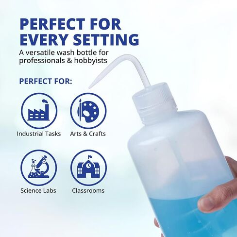 United Scientific™ UniSafe™ 125mL (4oz) Vented Wash Bottle - Leakproof LDPE Narrow Mouth Squeeze Bottle for Lab, Tattoo, Cleaning, Acetone, Deionized Water (1 Pack) in Saudi Arabia