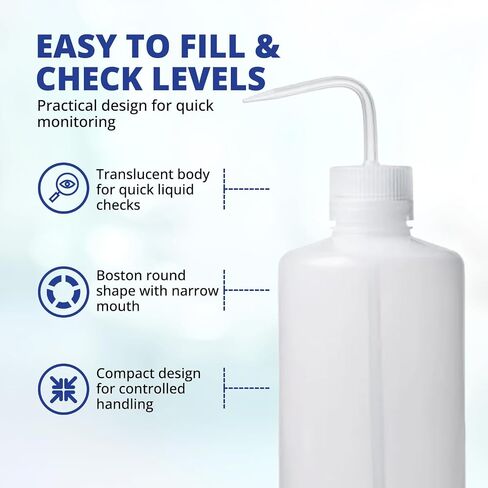 United Scientific™ UniSafe™ 125mL (4oz) Vented Wash Bottle - Leakproof LDPE Narrow Mouth Squeeze Bottle for Lab, Tattoo, Cleaning, Acetone, Deionized Water (1 Pack) in Saudi Arabia