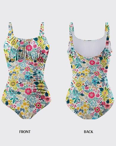 YNIQUE Women's One Piece Swimsuits 2026 Tummy Control Ruched Slimming Bathing Suit Square Neck Swimwear in Kuwait