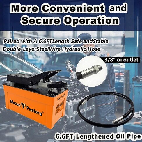 المضخة الهيدروليكية الهيدروليكية 10000 رطل 1.7 لتر ، مخرج زيت 3/8 "، 2 × 6 × 6.5 قدم ، مضخة هيائية الهيدروليكية هيائية ، رمادي ، رمادي in Kuwait