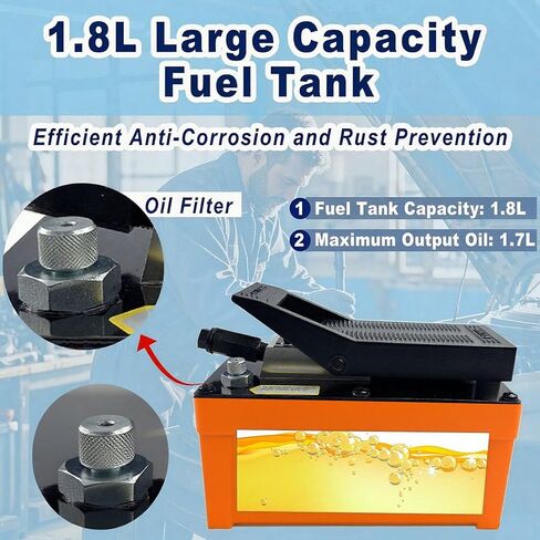 المضخة الهيدروليكية الهيدروليكية 10000 رطل 1.7 لتر ، مخرج زيت 3/8 "، 2 × 6 × 6.5 قدم ، مضخة هيائية الهيدروليكية هيائية ، رمادي ، رمادي in Kuwait