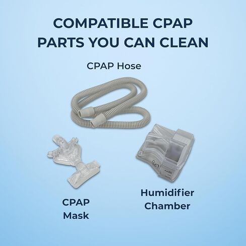 منظف ​​بالموجات فوق الصوتية P4820 - التنظيف العميق لأقنعة CPAP ، خراطيم وملحقات توقف التنفس أثناء النوم (صغير) in Kuwait