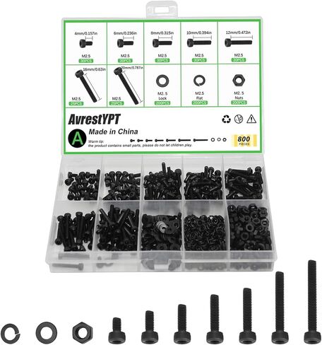 321 Pcs M4 x 30mm /35mm /40mm /45mm /50mm Hex Spanner Included, Hex Socket Head Cap Metric Screws Bolts Washers Nuts Kit, Stainless Steel, Full Thread, Furniture/Car/Outdoor Assembly in Saudi Arabia