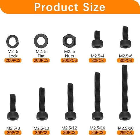 321 Pcs M4 x 30mm /35mm /40mm /45mm /50mm Hex Spanner Included, Hex Socket Head Cap Metric Screws Bolts Washers Nuts Kit, Stainless Steel, Full Thread, Furniture/Car/Outdoor Assembly in Saudi Arabia
