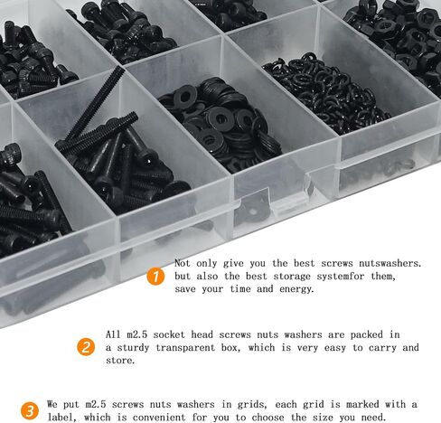 321 Pcs M4 x 30mm /35mm /40mm /45mm /50mm Hex Spanner Included, Hex Socket Head Cap Metric Screws Bolts Washers Nuts Kit, Stainless Steel, Full Thread, Furniture/Car/Outdoor Assembly in Saudi Arabia