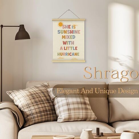 Shrago How Lucky Are We Wall Art، تأكيد إيجابي ملهم، إطار شماعات ملصق مخطط باللونين الأخضر والبيج لغرفة النوم وغرفة المعيشة وديكور جدار المكتب المنزلي، 12 × 16 بوصة in Kuwait