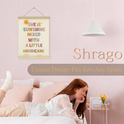 Shrago How Lucky Are We Wall Art، تأكيد إيجابي ملهم، إطار شماعات ملصق مخطط باللونين الأخضر والبيج لغرفة النوم وغرفة المعيشة وديكور جدار المكتب المنزلي، 12 × 16 بوصة in Kuwait
