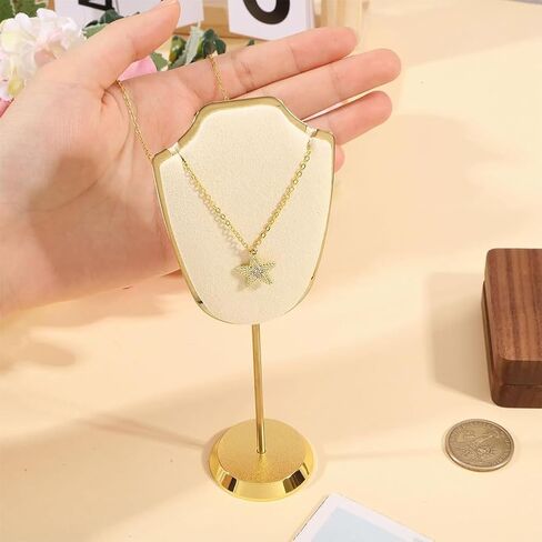 CHGCRAFT Necklace Display Stand Velvet Jewelry Holder with Golden Tone Base Necklace Display Stand for Vendors, Green in Saudi Arabia