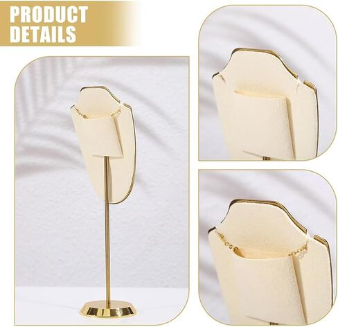CHGCRAFT Necklace Display Stand Velvet Jewelry Holder with Golden Tone Base Necklace Display Stand for Vendors, Green in Saudi Arabia
