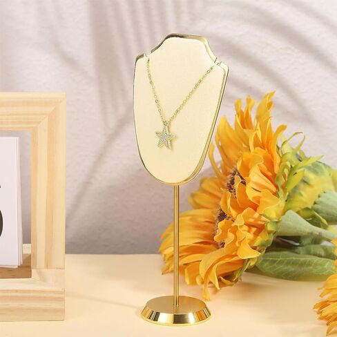CHGCRAFT Necklace Display Stand Velvet Jewelry Holder with Golden Tone Base Necklace Display Stand for Vendors, Green in Saudi Arabia